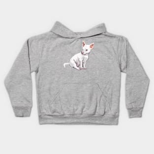 BULLTERRIER DOG WHITE PUP PUPPY Kids Hoodie